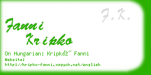 fanni kripko business card